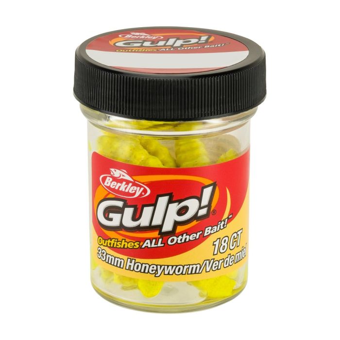 Naluca Berkley Gulp! Alive Honey Worm Original Scent Honey Yellow, 18buc/borcan