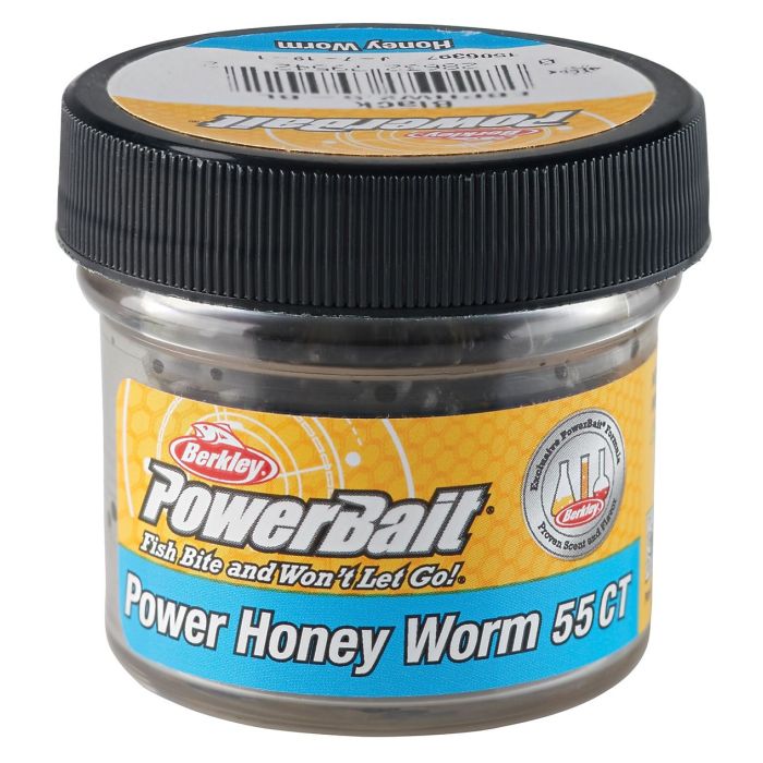 Berkley PowerBait Power Honey Worm lure, Spring Green, Garlic Flavour, 60g, 25 pcs/jar