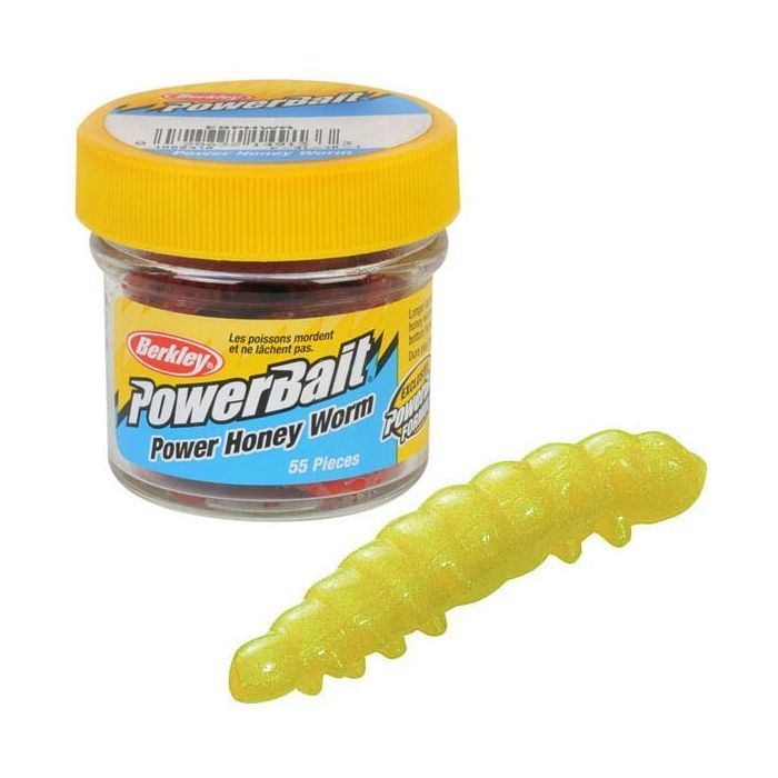 Naluca Berkley PowerBait Power Honey Worm Yellow, 60g, 25bucborcan
