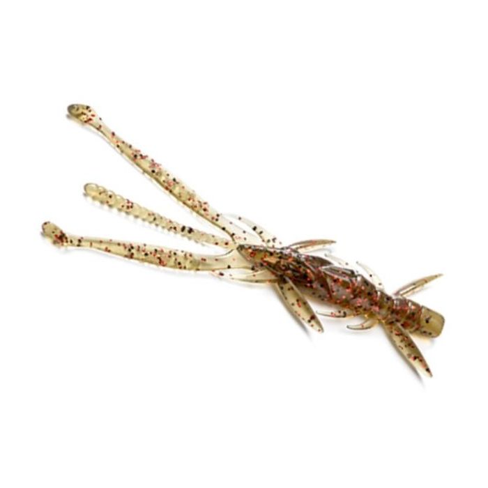 Naluca FishUp Shrimp 3" Worm, Color 045 Green Pumpkin/Red & Black, 8cm, 9pcs/bag