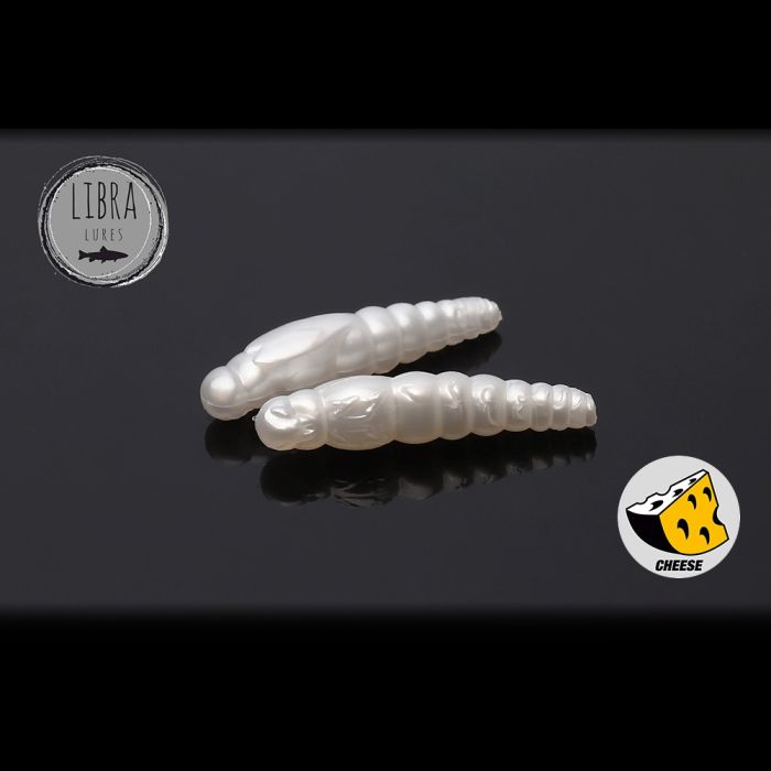 Libra Lures Largo Slim Worm Cheese Lure, Color 004, 3.4cm, 12 pcs/jar