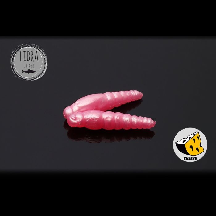 Libra Lures Largo Slim Worm Cheese lure, Color 018, 3.4cm, 12pcs/jar