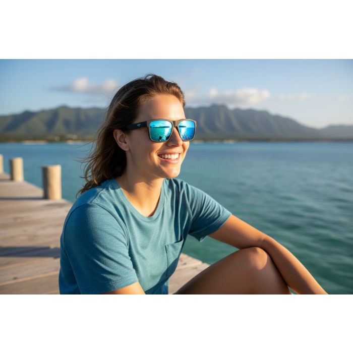 Maui Jim The Flats Polarized Sunglasses, Blue Hawaii 2