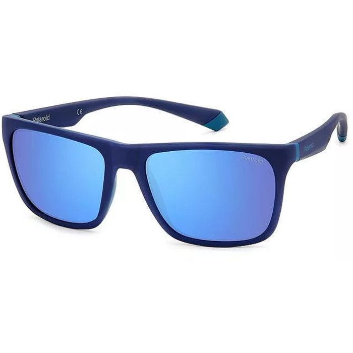 UV400 Polarized Sunglasses Polaroid PLD2141/S VGL 57 5x, Matte Blue Azure, Model 2025