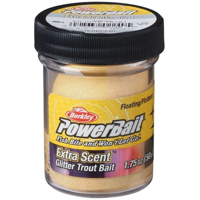 Pasta Berkley PowerBait Glitter Trout Dough Floating, 50g - Yellow Glitter