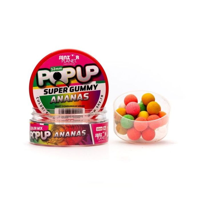 Pop-Up Senzor Planet Super Gummy Mixed Colors, 12mm, 30g