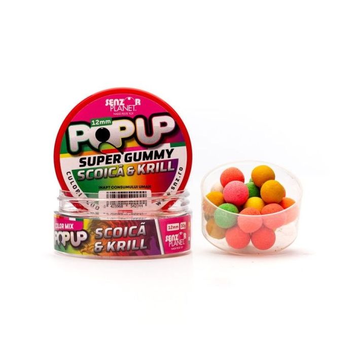 Pop-Up Senzor Planet Super Gummy Mixed Colors, 12mm, 30g 3