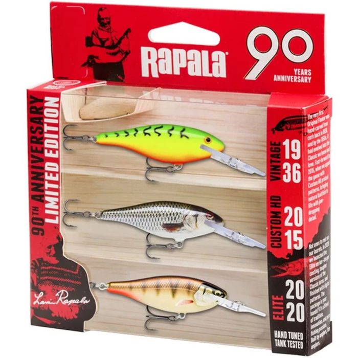 Set Voblere Rapala 90 Years Shad Rap Mid Bright Perch Specialist, 3buc/set