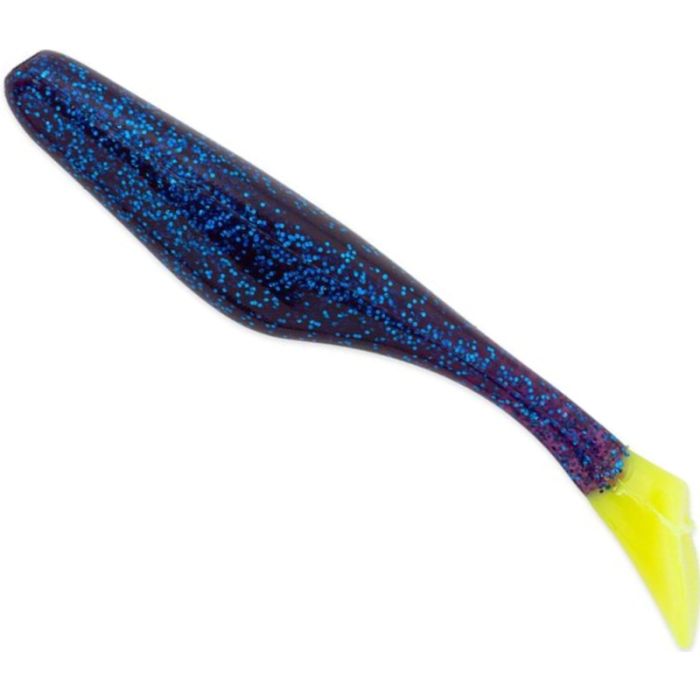 Shad Bass Assassin Walleye Assassin, Culoare Electric Blue/Lime Tail, 10cm, 10buc/plic