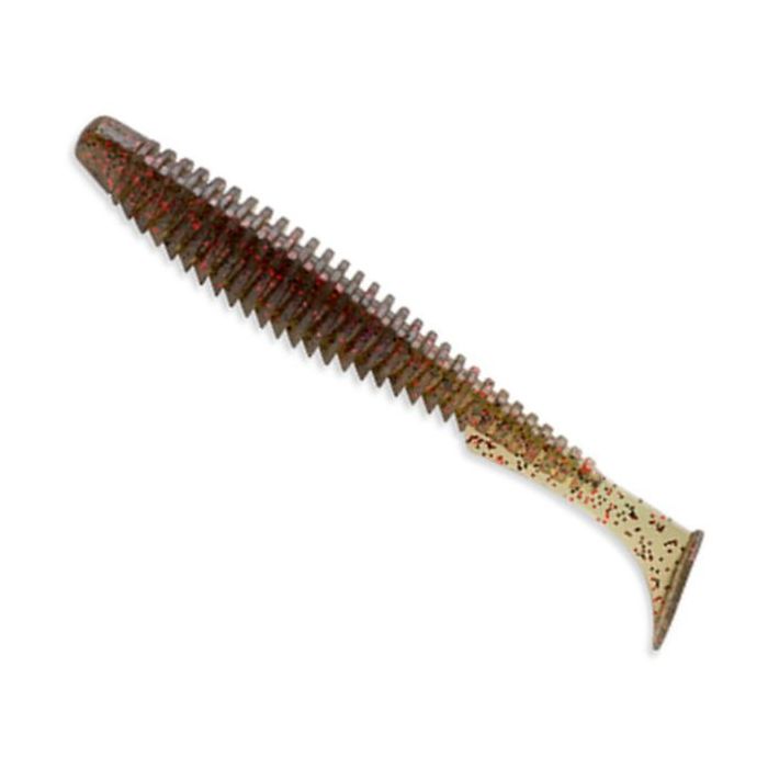 Shad FishUp U-Shad 2", Color 045 Green Pumpkin/Red & Black, 5cm, 10pcs/pack