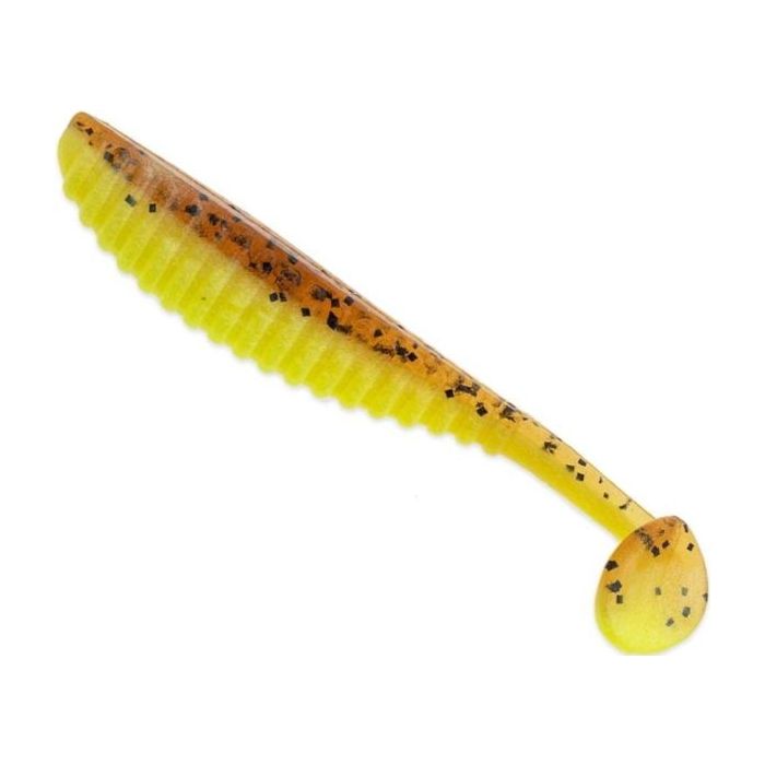 Shad S-Cape Reins, Color Motoroil PP/Chartreuse, 12cm, 4 pcs/pack