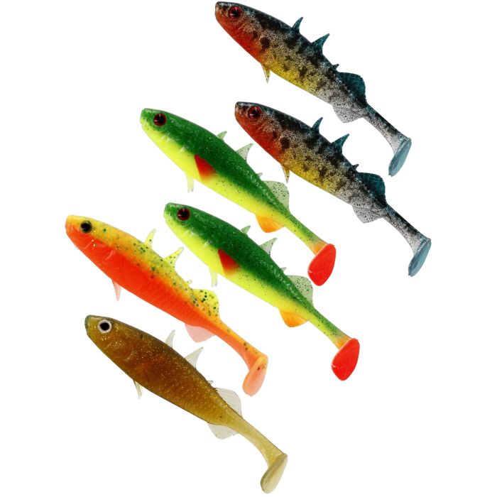 Shad Westin Stanley the Stickleback Shadtail, Culoare Dark Water Mix, 7.5cm, 4g, 6bucplic