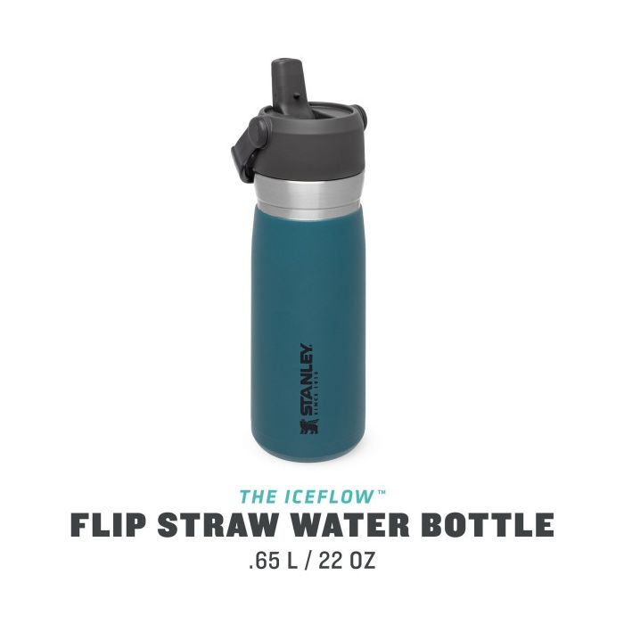 Insulated Water Bottle with Straw Stanley Flip Straw Water Bottle Lagoon Blue, 0.65 Litri 5