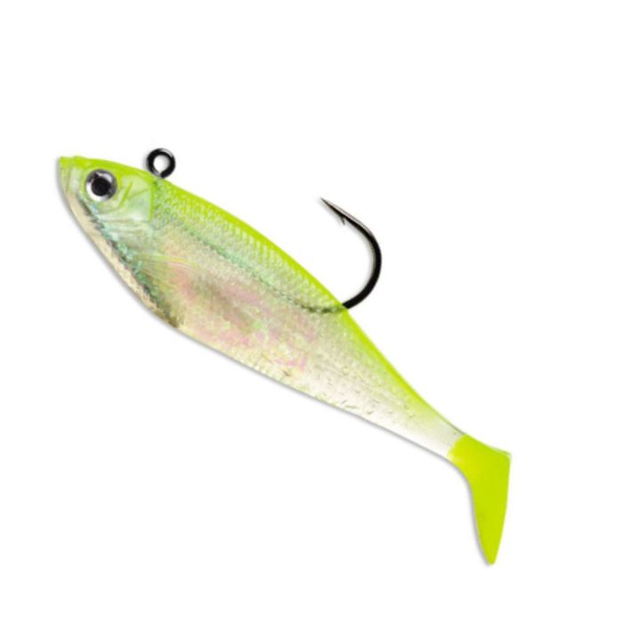 Swimbait Storm WildEye Shad, Shiner Chartreuse Silver, 10cm, 12g, 3buc/plic