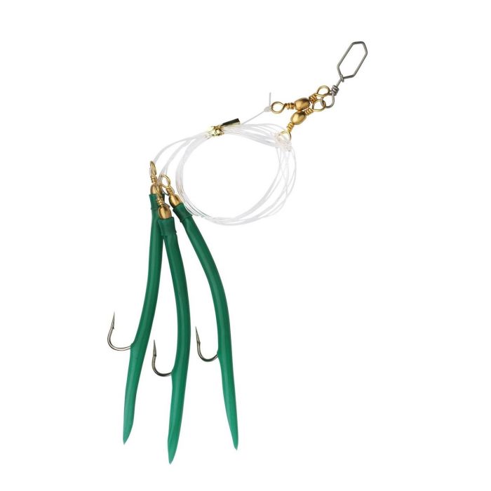 Taparina Shakespeare Salt Gummi Makk Rig, Green, 3 carlige