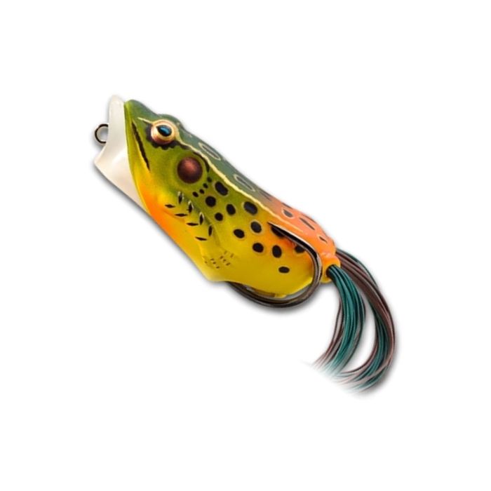 Live Target Hollow Body Frog Popper Lure, Emerald/Red, 6.5cm, 14g