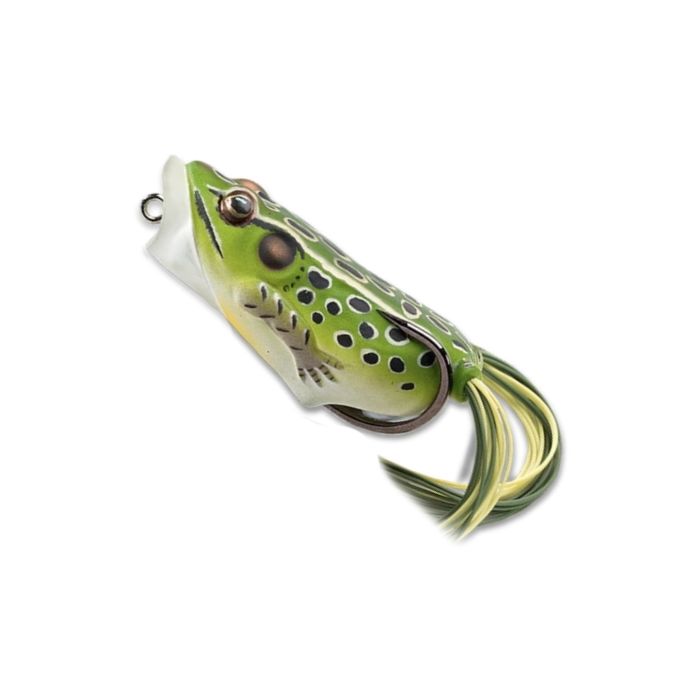 Vobler Live Target Hollow Body Frog Popper, Green/Yellow, 6.5cm, 14g